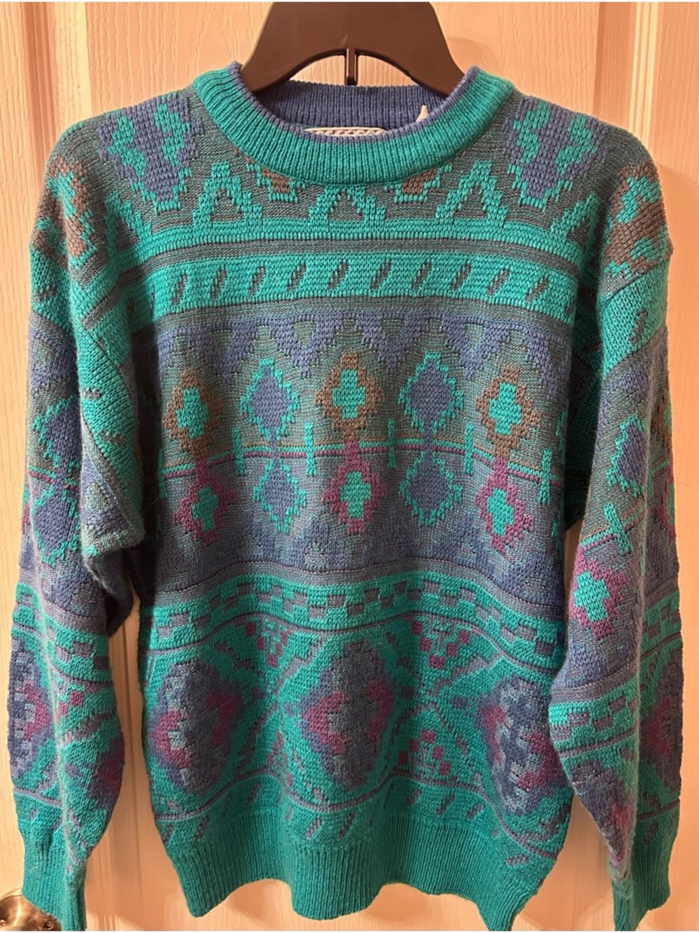 Men's Vintage Explosive Saturdays Styling  Aztec Crewneck Sweater